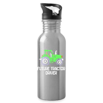 Nutzfahrzeug Statement Landleben Traktor Bauer - Trinkflasche mit integriertem Trinkhalm - Lightsilver - Rechts