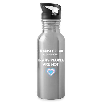 LGBT Pride Month - Trans Menschen - Trinkflasche mit integriertem Trinkhalm - Lightsilver - Rechts