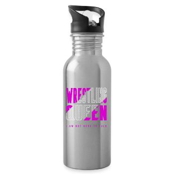 Wrestling Königin - Trinkflasche mit integriertem Trinkhalm - Lightsilver - Rechts