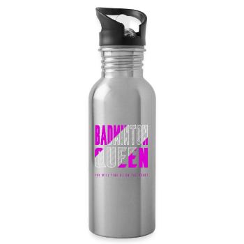 Badminton Queen - Water bottle with straw - silver - Right