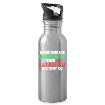 Film Schauen Movies Statement Dvd Abend Kinoabend - Trinkflasche mit integriertem Trinkhalm - Lightsilver - Rechts