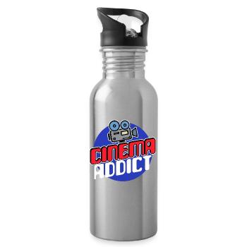 Movies, Camera, Statement, Theater, Movie Night, Movies - Water bottle with straw - silver - Right