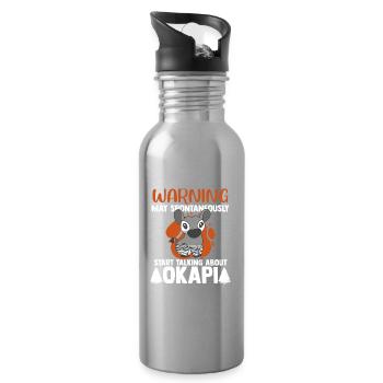 Okapi zwischen Wald und Wildnis - Trinkflasche mit integriertem Trinkhalm - Lightsilver - Rechts