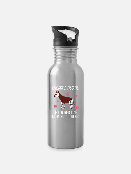 Okapi Wildnis Abenteuer - Trinkflasche mit integriertem Trinkhalm - Lightsilver