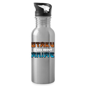 Otaku Anime Animation Japan Manga Statement Comic - Trinkflasche mit integriertem Trinkhalm - Lightsilver - Rechts