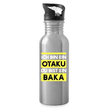 Otaku Statement Manga Animation Japan Anime Baka - Trinkflasche mit integriertem Trinkhalm - Lightsilver - Rechts