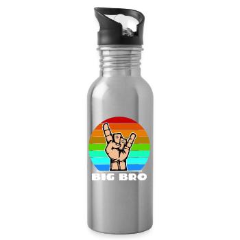 Großer Bruder Bruderherz Cooler Spruch Bro - Trinkflasche mit integriertem Trinkhalm - Lightsilver - Rechts