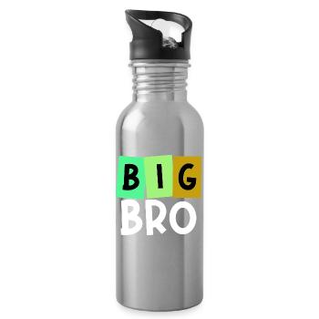 Großer Bruder Bruderherz Bro Statement Geschwister - Trinkflasche mit integriertem Trinkhalm - Lightsilver - Rechts