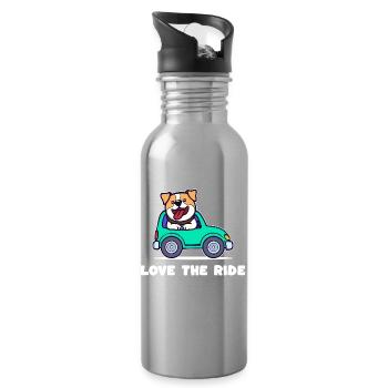 Cool Saying Dog Pets Favorite Animal Animals - Water bottle with straw - silver - Right