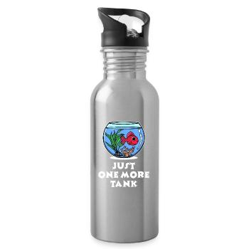 Kugelfisch Aquarium Statement Haustiere Heimtier - Trinkflasche mit integriertem Trinkhalm - Lightsilver - Rechts