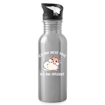Haustiere Hamster Statement Lieblingstier Heimtier - Trinkflasche mit integriertem Trinkhalm - Lightsilver - Rechts