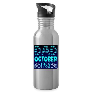 43rd BIRTHDAY - DAD OCTOBER 1983 BIKE - Water bottle with straw - silver - Right