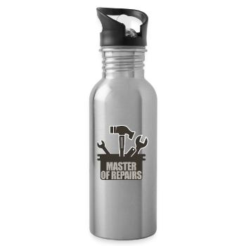 master of repairs - Trinkflasche mit integriertem Trinkhalm - Lightsilver - Rechts
