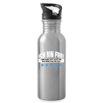 Ruhestand Statement Job Pensionist Rentner Senior - Trinkflasche mit integriertem Trinkhalm - Lightsilver - Rechts