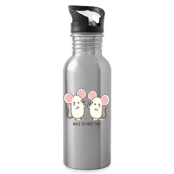 Mice to meet you Maus - Water bottle with straw - silver - Right