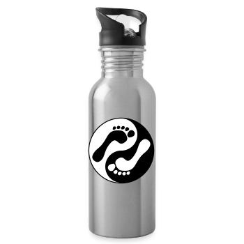 barfuß natural runners yin yang - Trinkflasche mit integriertem Trinkhalm - Lightsilver - Rechts