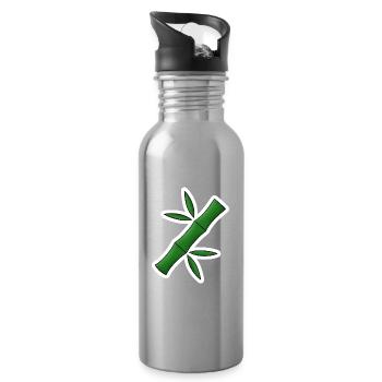 Bambus! - Trinkflasche mit integriertem Trinkhalm - Lightsilver - Rechts