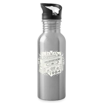 Birthday Very Best Of 1984 Retro - Water bottle with straw - silver - Right