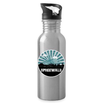 Spreewald Blue Hour Skyline - Trinkflasche mit integriertem Trinkhalm - Lightsilver - Rechts