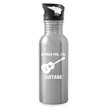 Je peux pas j ai Guitare - Gourde avec paille intégrée - argent clair - Droite
