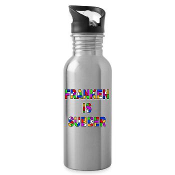 Franken is Subber - Franken ist Super - Dialekt - Trinkflasche mit integriertem Trinkhalm - Lightsilver - Rechts