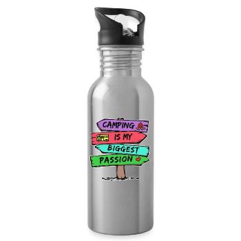 Déclaration de camping Camping-car Coeur Camper Relax - Gourde avec paille intégrée - argent clair - Droite