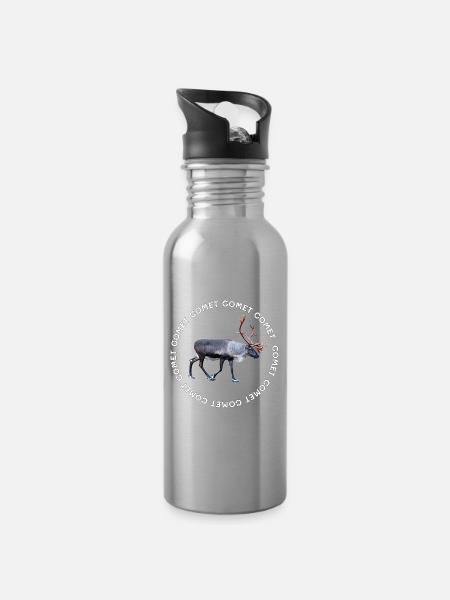 COMET - Water bottle with straw - silver