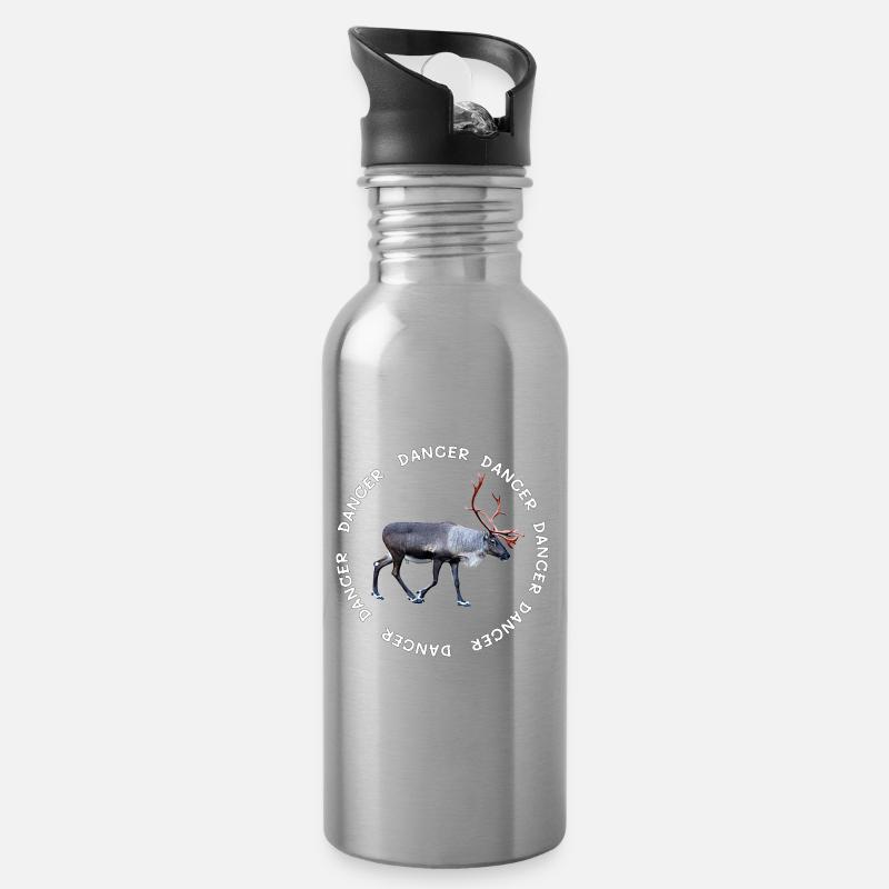 DANCER - Water bottle with straw - silver