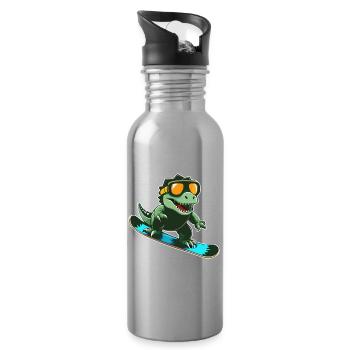 T-Rex Snowboarding - Trinkflasche mit integriertem Trinkhalm - Lightsilver - Rechts