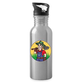 Bauer Job Arbeit Angestellter Karriere Artbeiter - Trinkflasche mit integriertem Trinkhalm - Lightsilver - Rechts