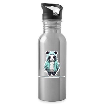 Sweat à capuche panda style rap stylisé chemise streetwear - Gourde avec paille intégrée - argent clair - Droite