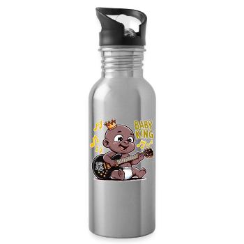 Baby King - Gourde avec paille intégrée - argent clair - Droite