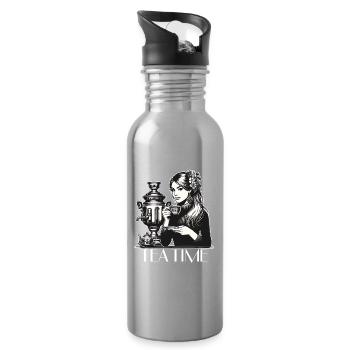 Samovar Tea Time Wife Gift - Water bottle with straw - silver - Right