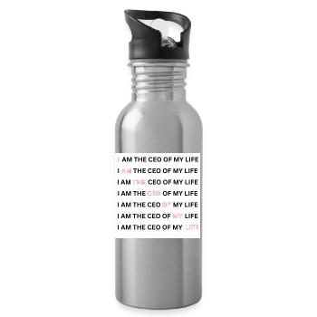 I AM THE CEO OF MY LIFE - Trinkflasche mit integriertem Trinkhalm - Lightsilver - Rechts
