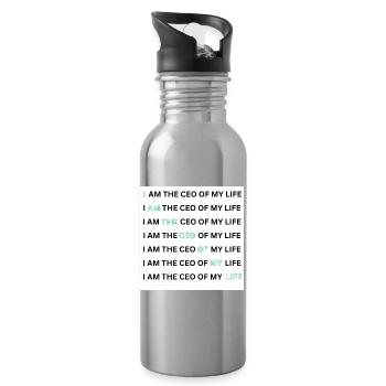 I AM THE CEO OF MY LIFE - Trinkflasche mit integriertem Trinkhalm - Lightsilver - Rechts