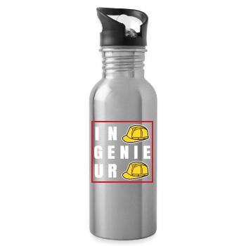 Ingenieur Job Beruf Erfolg Spruch Geld Verdienen - Trinkflasche mit integriertem Trinkhalm - Lightsilver - Rechts