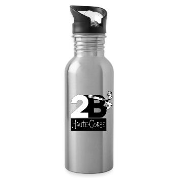 Oberkorsika - Trinkflasche mit integriertem Trinkhalm - Lightsilver - Rechts