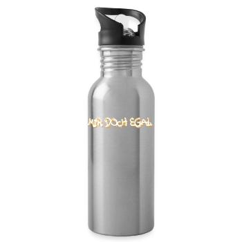 I don't care statement indifferent attitude chill - Water bottle with straw - silver - Right