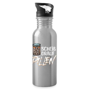 Attitude indifferent statement doesn't matter to me - Water bottle with straw - silver - Right
