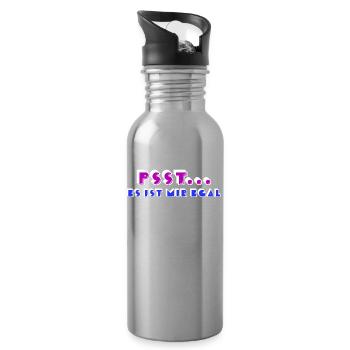 I don't care about statement attitude relax - Water bottle with straw - silver - Right