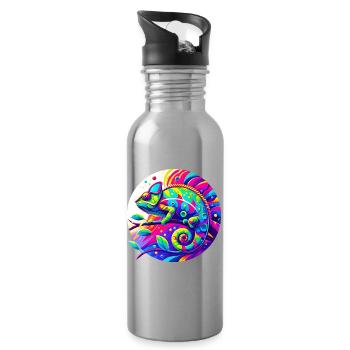 Chameleon - Water bottle with straw - silver - Right