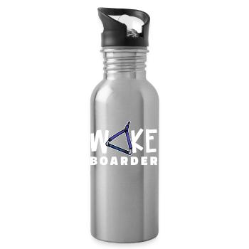 Surfing Kitesurfer Statement Wakeboard - Gourde avec paille intégrée - argent clair - Droite