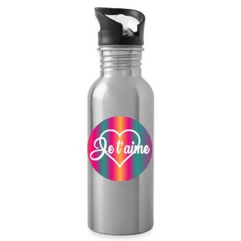 MOTHER'S DAY. HAPPY MOTHER'S DAY. MOM - Water bottle with straw - silver - Right