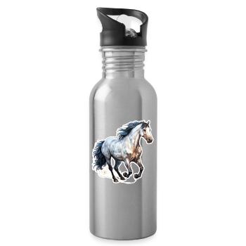 Wildpferd - Trinkflasche mit integriertem Trinkhalm - Lightsilver - Rechts