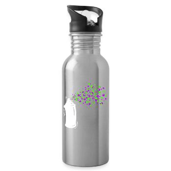 Graffiti Sprayer Spraydose Kunst Strassenkunst - Trinkflasche mit integriertem Trinkhalm - Lightsilver - Rechts