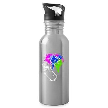 Graffiti Spray Can Art Street Art Sprayer - Water bottle with straw - silver - Right
