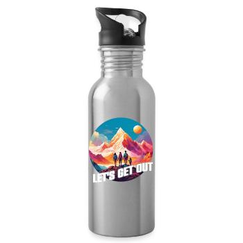 Nichts wie raus mit der Familie in die Natur - Trinkflasche mit integriertem Trinkhalm - Lightsilver - Rechts