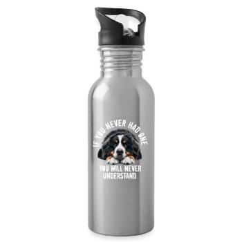 Berner Sennenhund - Trinkflasche mit integriertem Trinkhalm - Lightsilver - Rechts