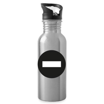 Minus Symbol - Trinkflasche mit integriertem Trinkhalm - Lightsilver - Rechts