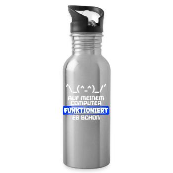 Computer Developer Software Developer Statement - Water bottle with straw - silver - Right